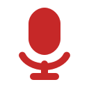 Rotes Mikrofon-Tray-Icon